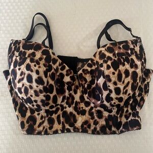 bebe Leopard Print Bustier Top